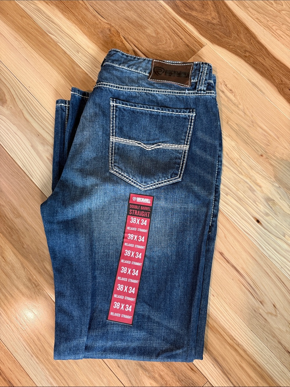 Relaxed Straight Jeans in Dark Blue by Rock & Roll Cowboy - 38x34